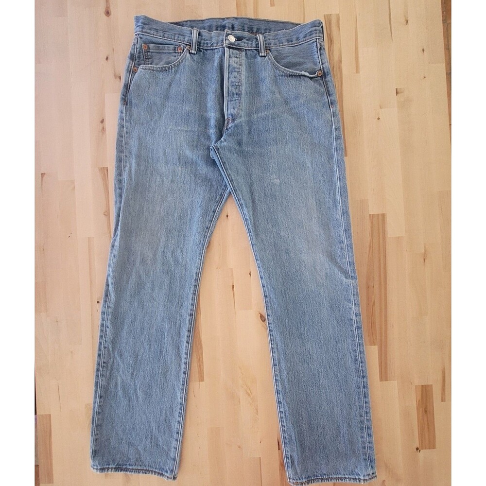 VTG Mens Levis 501XX Button Fly Jeans 34x32 Light Wash Straight Leg Cotton A